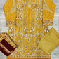 IZK mustard and burgundy colour all over embroidery in chiffon fabric embroidered dupatta in sizes (L to 3XL) womenswear traditional plus size comfort fashion clothing - AdoreByKhwahish
