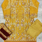 IZK mustard and burgundy colour all over embroidery in chiffon fabric embroidered dupatta in sizes (L to 3XL) womenswear traditional plus size comfort fashion clothing - AdoreByKhwahish