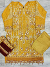 IZK mustard and burgundy colour all over embroidery in chiffon fabric embroidered dupatta in sizes (L to 3XL) womenswear traditional plus size comfort fashion clothing - AdoreByKhwahish