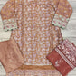 IZK salmon pink and gold colour hand embellished chiffon fabric shalwar kameez with embroidery dupatta in sizes (S to 7XL) womenswear traditional plus size - AdoreByKhwahish