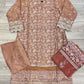 IZK salmon pink and gold colour hand embellished chiffon fabric shalwar kameez with embroidery dupatta in sizes (S to 7XL) womenswear traditional plus size - AdoreByKhwahish