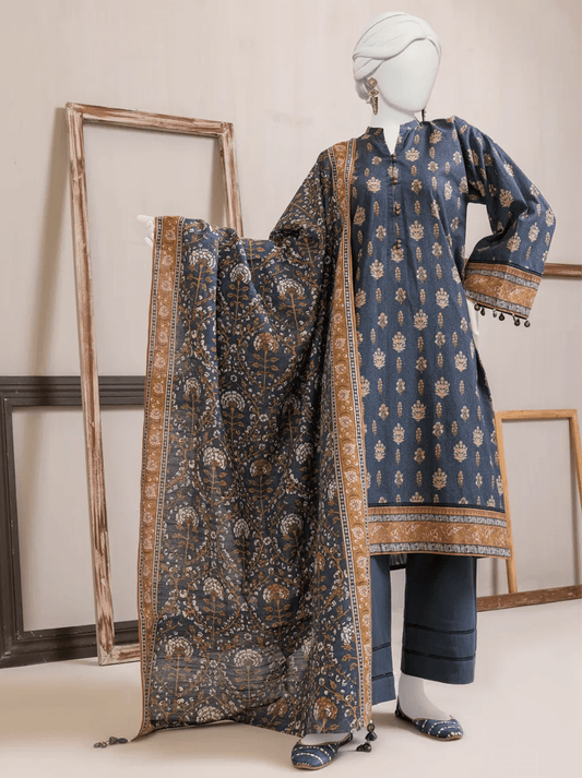 JJ khaddar khwaab winter collection 23 navy blue colour shalwar kameez in sizes (S to 7XL) - AdoreByKhwahish