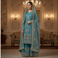 MNR ZRL Ocean Mirage | Hand Embroidered Teal Organza Kameez & Sharara Set