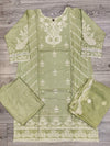 QMR mint green colour embroidered cotton shalwar kameez with chiffon dupatta in sizes (M to 7XL) womenswear traditional clothing cotton plus size comfort - AdoreByKhwahish