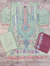 RMS rangoon mint green and pink colour embroidered chiffon fabric shalwar kameez with embroidery dupatta in sizes (2XL to 5XL) womenswear traditional plus size - AdoreByKhwahish