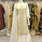 RPB off - white with gold colour sequins zari and foil embellishments chiffon fabric sharara outfit with embroidery chiffon dupatta in sizes (S to 3XL) womenswear traditional plus size - AdoreByKhwahish