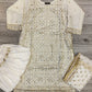 RPB off - white with gold colour sequins zari and foil embellishments chiffon fabric sharara outfit with embroidery chiffon dupatta in sizes (S to 3XL) womenswear traditional plus size - AdoreByKhwahish
