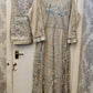 RPB seashell white colour hand embellished long dress maxi in net fabric with embroidered net dupatta in sizes (L to 5XL) womenswear traditional partywear wedding wear - AdoreByKhwahish