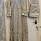 RPB seashell white colour hand embellished long dress maxi in net fabric with embroidered net dupatta in sizes (L to 5XL) womenswear traditional partywear wedding wear - AdoreByKhwahish