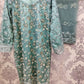 TR hand embellished net fabric shalwar kameez in colours Biege Grey Sea - green Navy Blue and Black with embroidery dupatta in sizes (L to 5XL) womenswear traditional plus size wedding dress clothes - AdoreByKhwahish