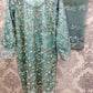 TR hand embellished net fabric shalwar kameez in colours Biege Grey Sea - green Navy Blue and Black with embroidery dupatta in sizes (L to 5XL) womenswear traditional plus size wedding dress clothes - AdoreByKhwahish